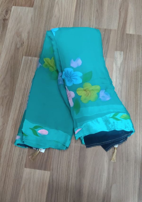 Chiffon. Brush Saree